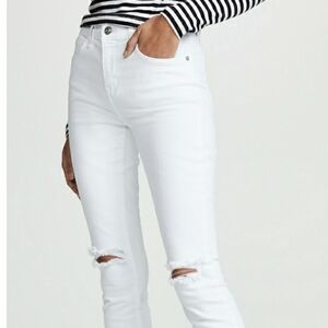 Current/Elliott White High Waisted Stiletto Jeans Size 33